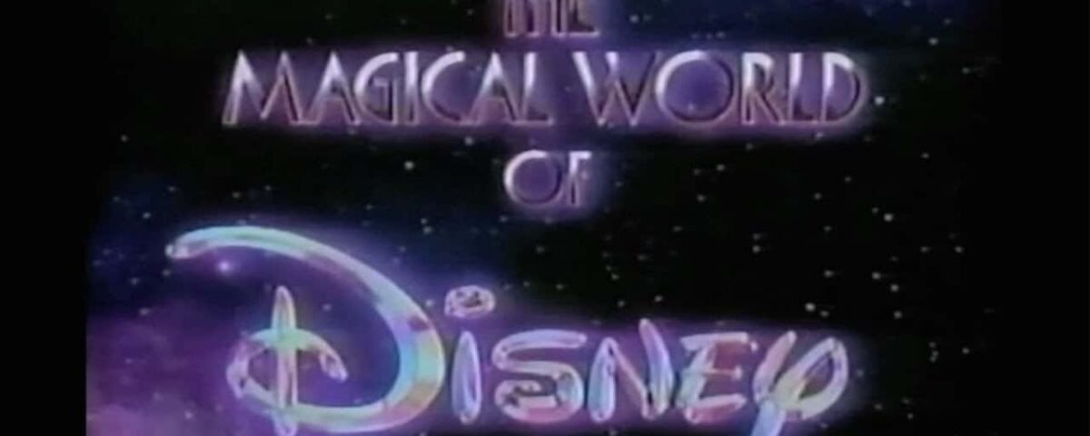 Titre "le monde magique de Disney" en texte stylisé sur fond de ciel étoilé.
