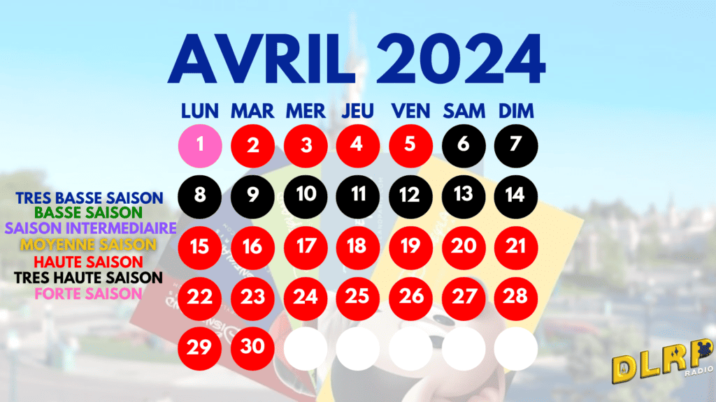 Tarif Avril 2024 billets Disneyland Paris