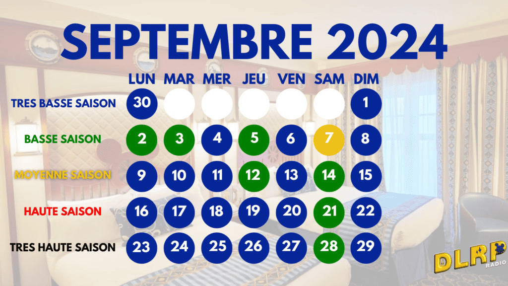 Un calendrier de septembre 2024.
