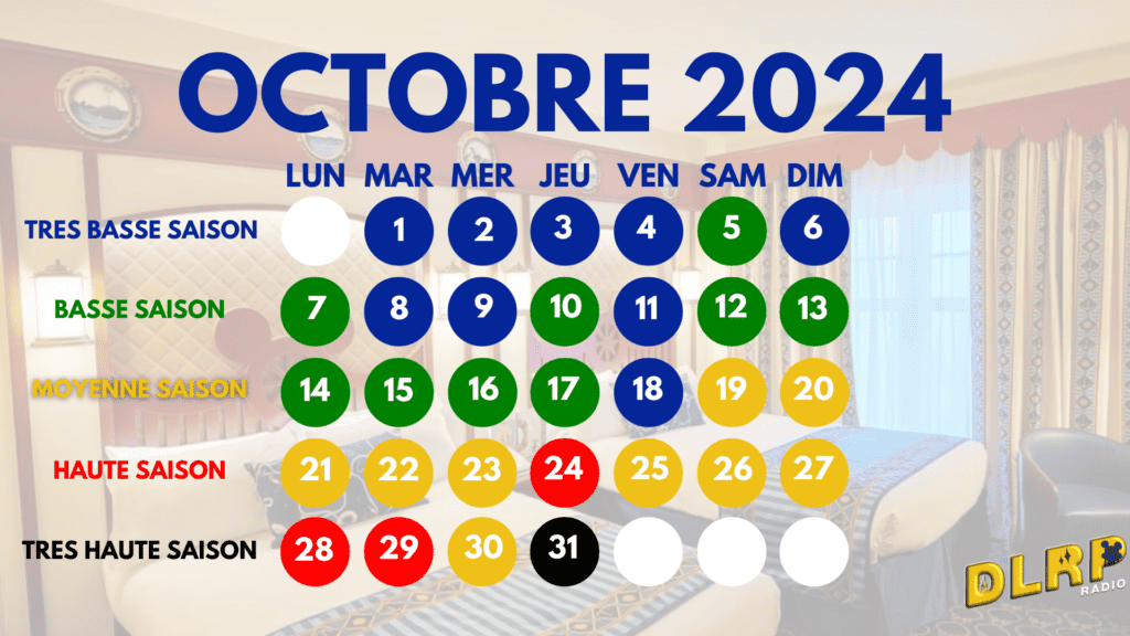 Le calendrier d'octobre 2020 affichant les hôtels est affiché.