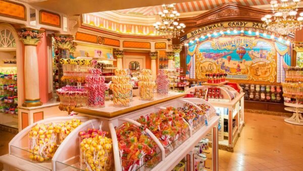 Situé à Disneyland Paris, Boardwalk Candy Palace est un magasin de bonbons proposant une grande variété de délicieuses confiseries.