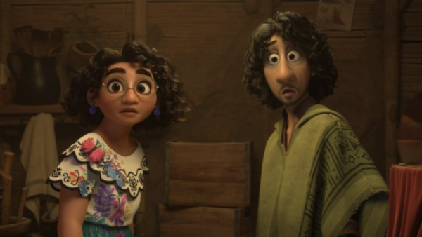 Deux personnages de dessins animés côte à côte, respirant l’enchantement.