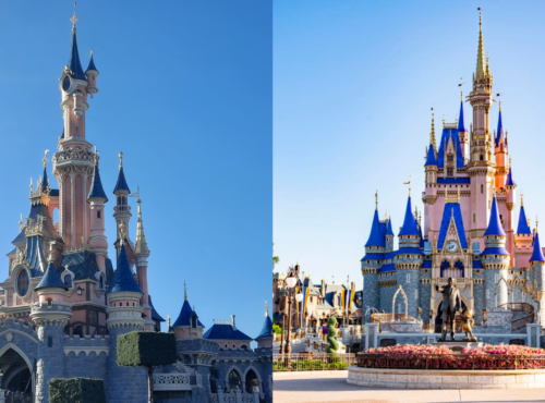 Deux photos du château de Cendrillon de Walt Disney World.