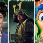 Un collage de personnages de dessins animés, dont un homme au chapeau et Mary Poppins.