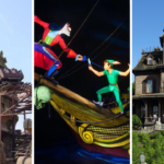 Disneyland Paris propose des attractions palpitantes comme des montagnes russes, une scène épique avec deux personnages animés se battant sur un bateau et un manoir hanté effrayant.