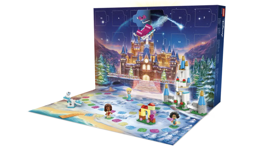 Découvrez la magie de ce calendrier de l'Avent avec une scène de château d'hiver, avec trois figurines, un bonhomme de neige et un traîneau. Déroulez le tapis de jeu enneigé pour révéler un charmant mini château fabriqué à partir de blocs Lego, préparant le terrain pour des divertissements festifs et de la créativité tout au long de la saison.