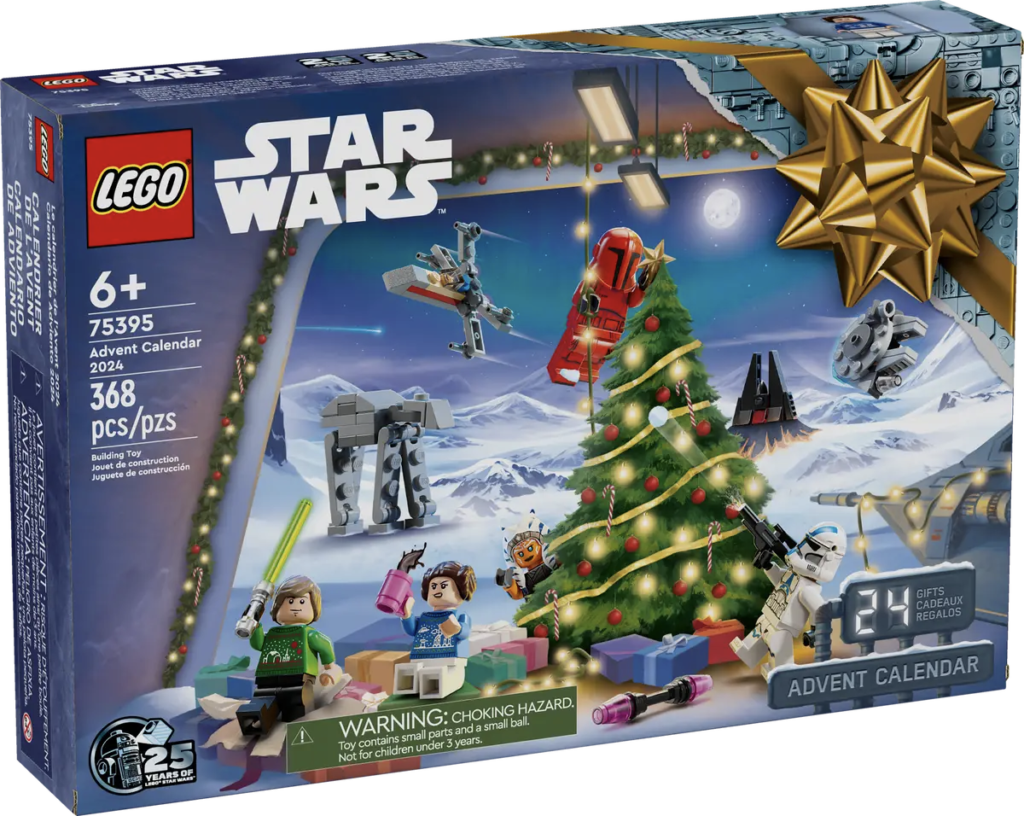 Découvrez le coffret Calendrier de l'Avent LEGO Star Wars, parfait pour les amateurs d'échange de pin's ! Composé de personnages et de véhicules avec un sapin de Noël festif, ce coffret contient 368 pièces. Veuillez noter l'avertissement concernant les petites pièces.