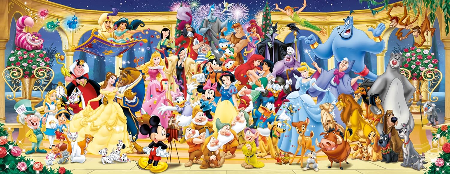 Ravensburger - Puzzle Adulte - Puzzle 1000 pièces - Photo de Groupe Disney (Panorama) - Adultes et Enfants à partir de 14 Ans - Puzzle de qualité supérieure - Disney Classique - 12000444