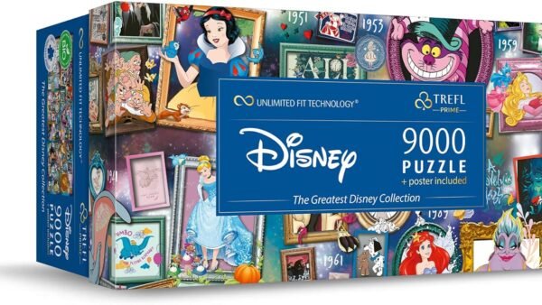 Trefl Prime - Puzzle UFT: Disney, The Greatest Disney Collection 9000 pcs, Grand Puzzle, BIO, EKO, Collage avec des Personnages de Contes Fées, Divertissement pour Enfants à Partir 12 Ans 81020