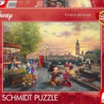 Schmidt Spiele 58044 Puzzle 1000 pièces Thomas Kinkade Disney Mickey et Minnie à Londres, Multicolore
