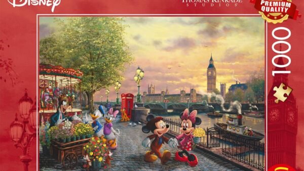 Schmidt Spiele 58044 Puzzle 1000 pièces Thomas Kinkade Disney Mickey et Minnie à Londres, Multicolore