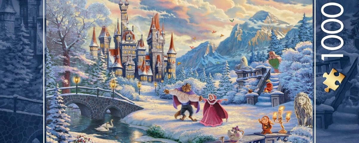 Schmidt , Thomas Kinkade: Disney Beauty & the Beast Winter Enchantment Puzzle - 1000pc , Puzzle , Ages 12+ , 1 Players