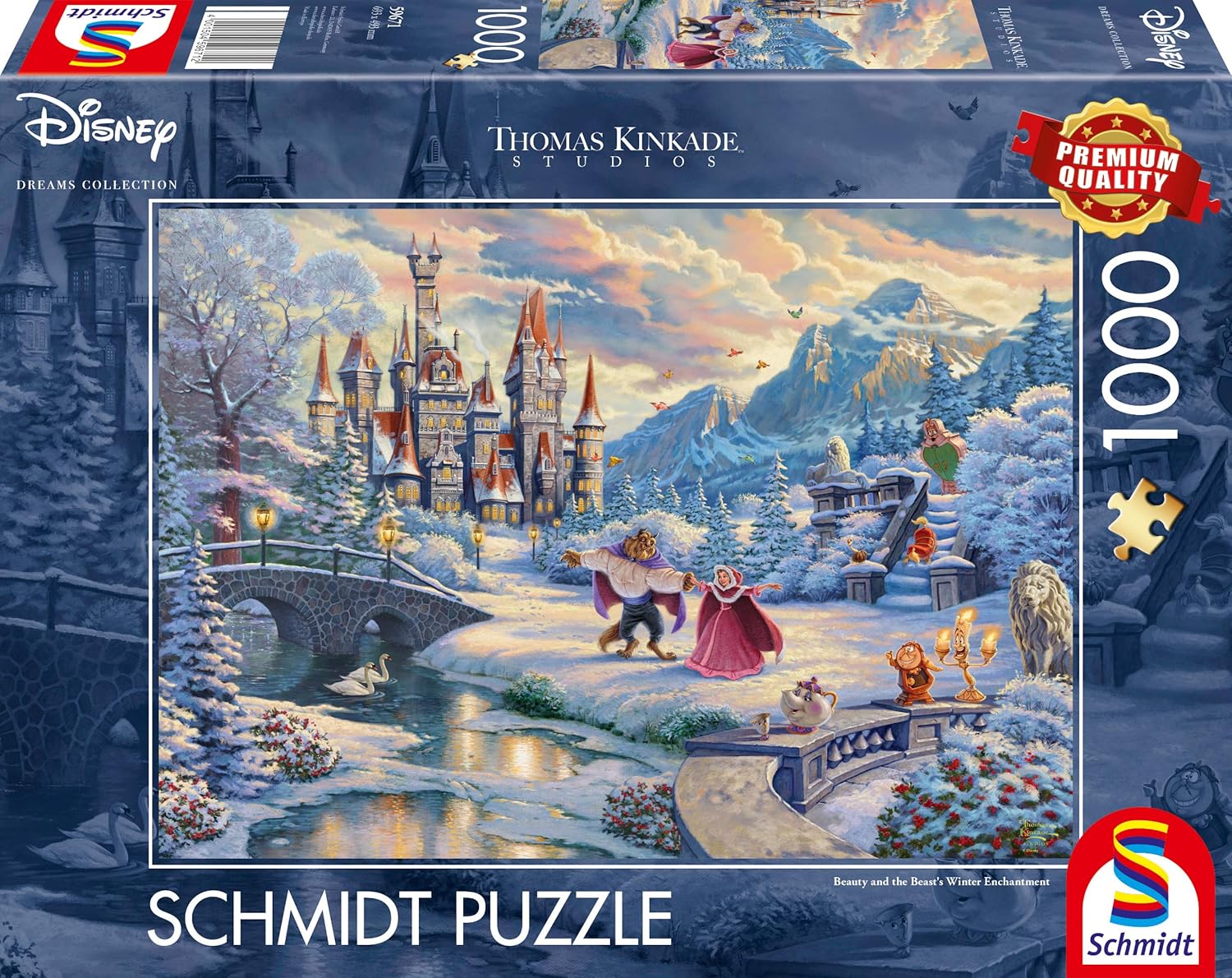 Schmidt , Thomas Kinkade: Disney Beauty & the Beast Winter Enchantment Puzzle - 1000pc , Puzzle , Ages 12+ , 1 Players