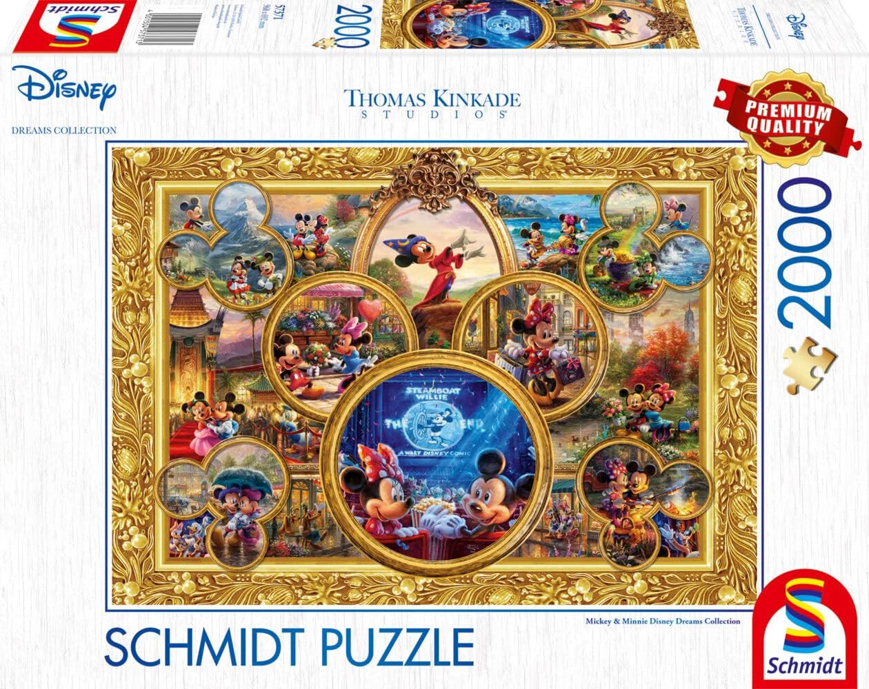Schmidt Spiele 57371 Thomas Kinkade, Disney, Mickey & Minnie, Dream Collage 2, Puzzle de 2000 pièces