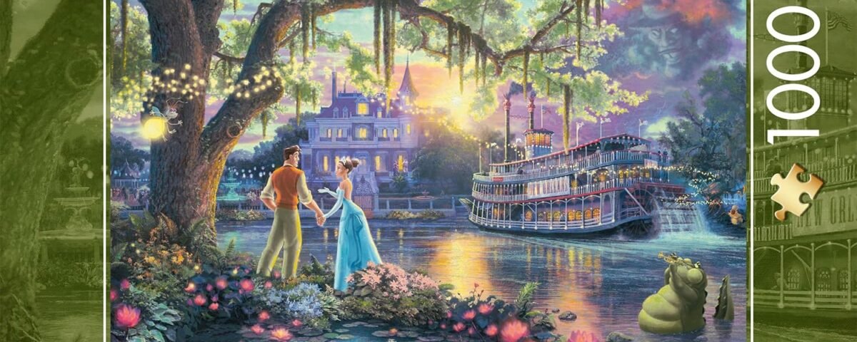 Schmidt Rectangulaire Carton Spiele 57527 Thomas Kinkade, Disney, Princesse Et La Grenouille, Puzzle 1000 Pièces, Multicolore, Taille Unique Exclusivité sur Amazon