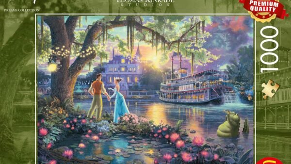 Schmidt Rectangulaire Carton Spiele 57527 Thomas Kinkade, Disney, Princesse Et La Grenouille, Puzzle 1000 Pièces, Multicolore, Taille Unique Exclusivité sur Amazon
