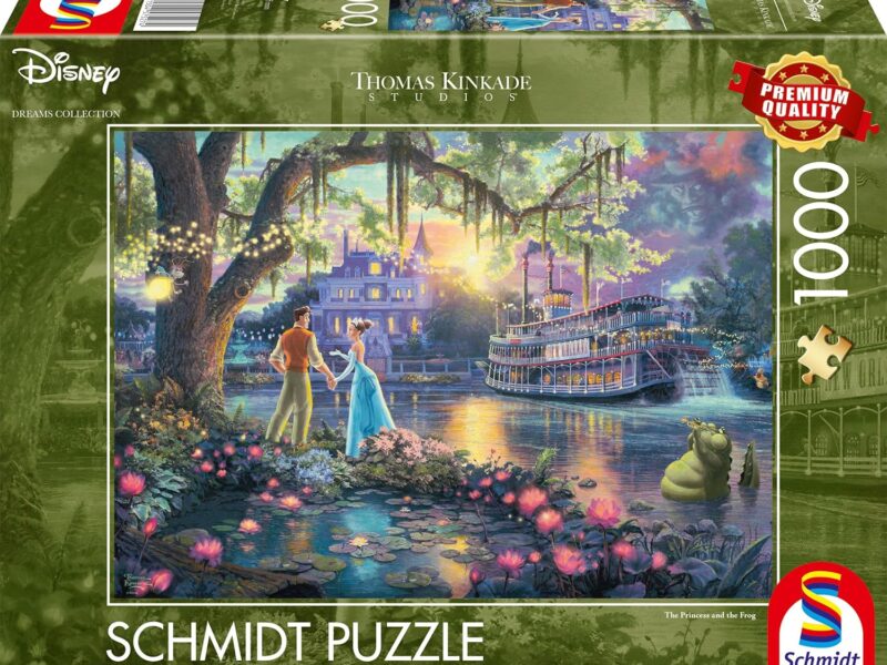 Schmidt Rectangulaire Carton Spiele 57527 Thomas Kinkade, Disney, Princesse Et La Grenouille, Puzzle 1000 Pièces, Multicolore, Taille Unique Exclusivité sur Amazon