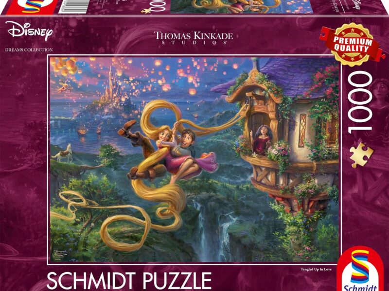 Schmidt Spiele 58034 Thomas Kinkade, Disney, Rapunzel Tangled up in Love, 1000 Teile Puzzle