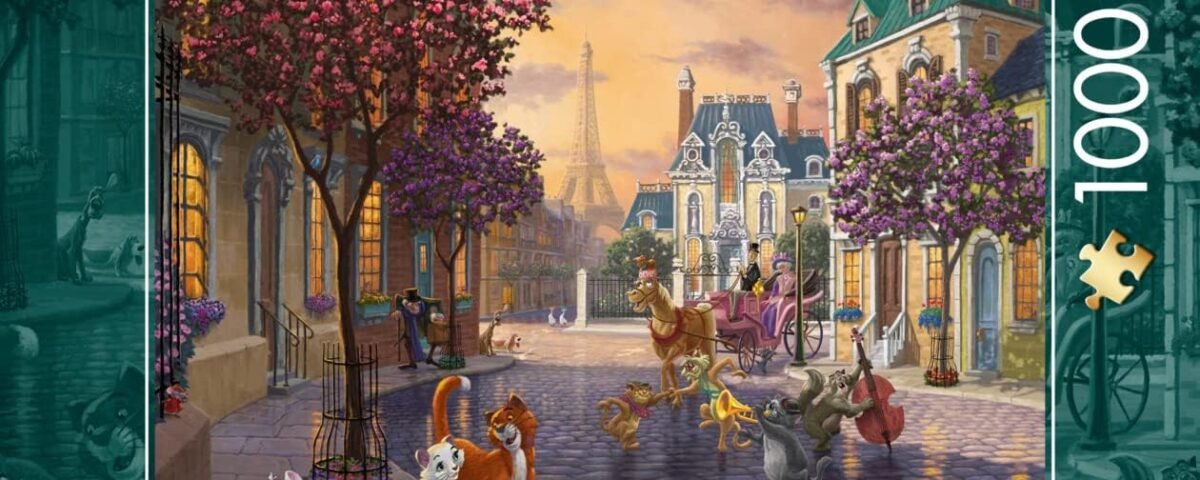 Schmidt Spiele 59690 Thomas Kinkade: Disney Aristocats (1000pc) Jigsaw Puzzle, Colourful
