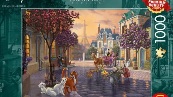 Schmidt Spiele 59690 Thomas Kinkade: Disney Aristocats (1000pc) Jigsaw Puzzle, Colourful