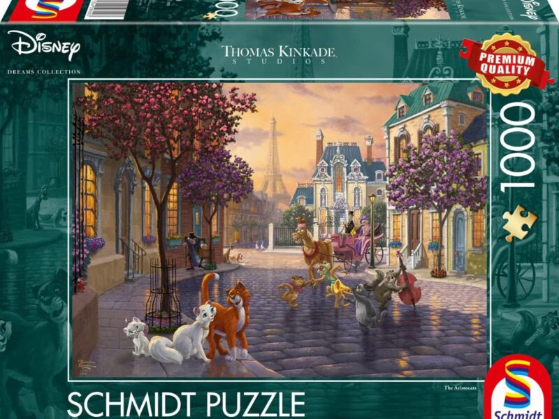Schmidt Spiele 59690 Thomas Kinkade: Disney Aristocats (1000pc) Jigsaw Puzzle, Colourful