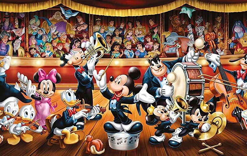 Clementoni - 39445 - Disney Panorama Collection - Orchestre - 1000 Pièces Multicolore