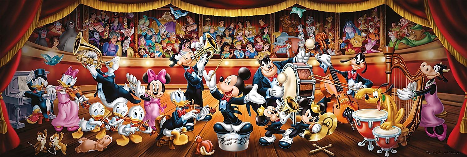 Clementoni - 39445 - Disney Panorama Collection - Orchestre - 1000 Pièces Multicolore
