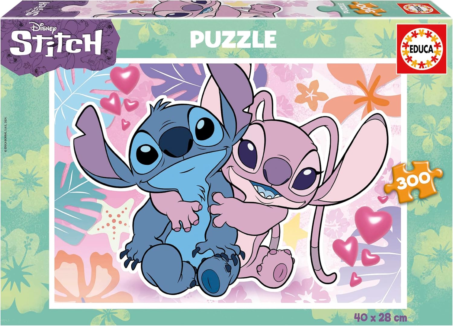 Educa - Puzzle de 300 pièces Pur Enfants | Stitch Disney. Mesure: 40 x 28 cm. Recommandé de 6 Ans (19964)