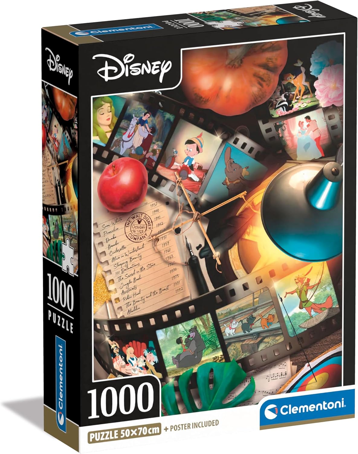 Clementoni Puzzle D100 Classic Movies -1000 Pièces - Puzzle pour Adultes 14-99 Ans, Fabriqué en Italie, 39810