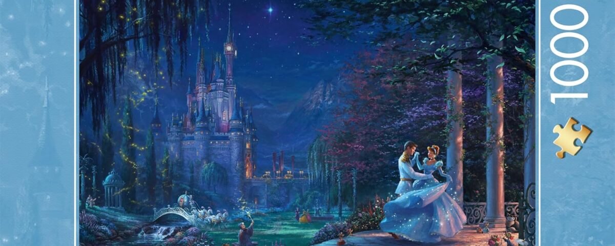 Schmidt Spiele 58043 Puzzle 1000 pièces Thomas Kinkade Disney Cendrillon Dansant dans l'étoile, Dessin animé, Multicolore