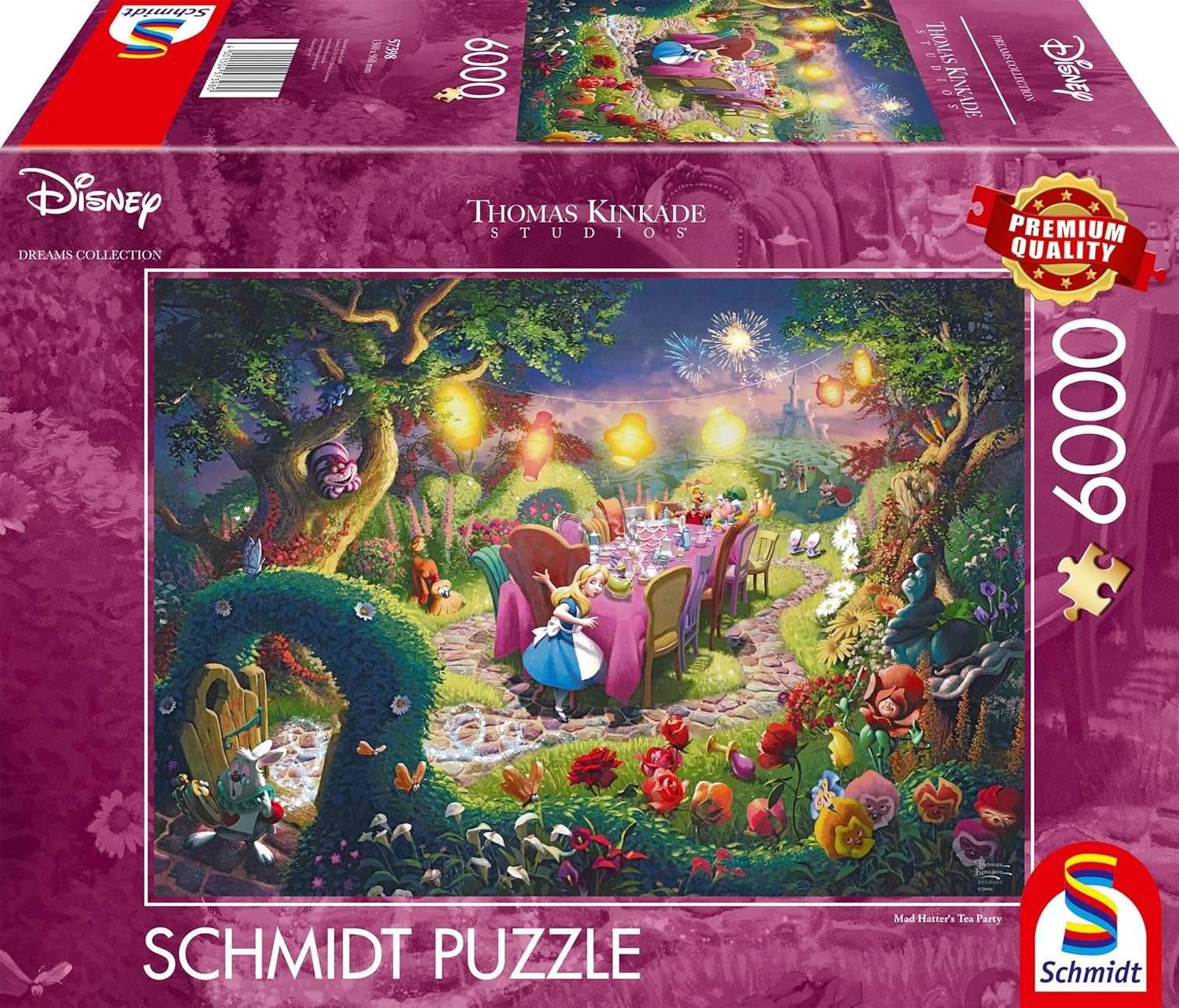 Schmidt Spiele 57398 Puzzle Thomas Kinkade, Disney, Mad Hatter's Tea Party, 6000 pièces