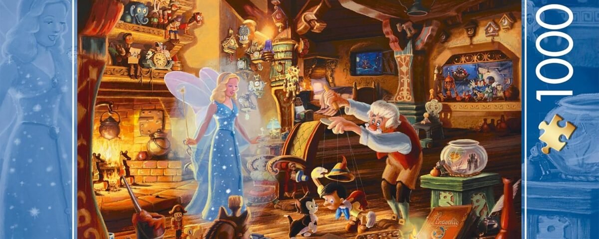 Schmidt Spiele 57526 Thomas Kinkade, Disney, Pinocchio de Geppetto, Puzzle 1000 pièces