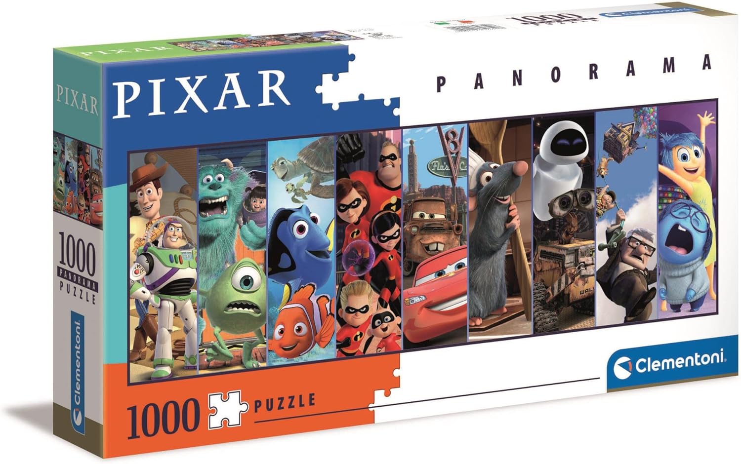 Clementoni - 39610 - Puzzle panoramique - Disney Pixar - 1000 pièces - Puzzle Adulte - fabriqué en Italie