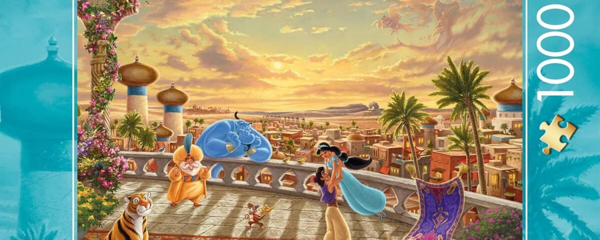 Schmidt Spiele 58032 Thomas Kinkade, Disney, Jasmine Dancing in The Desert Sunlight, 1000 Teile Puzzle