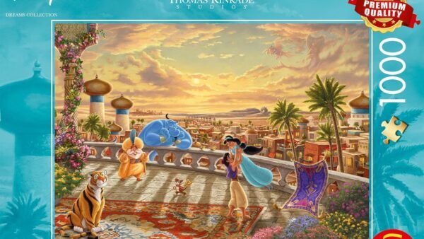 Schmidt Spiele 58032 Thomas Kinkade, Disney, Jasmine Dancing in The Desert Sunlight, 1000 Teile Puzzle