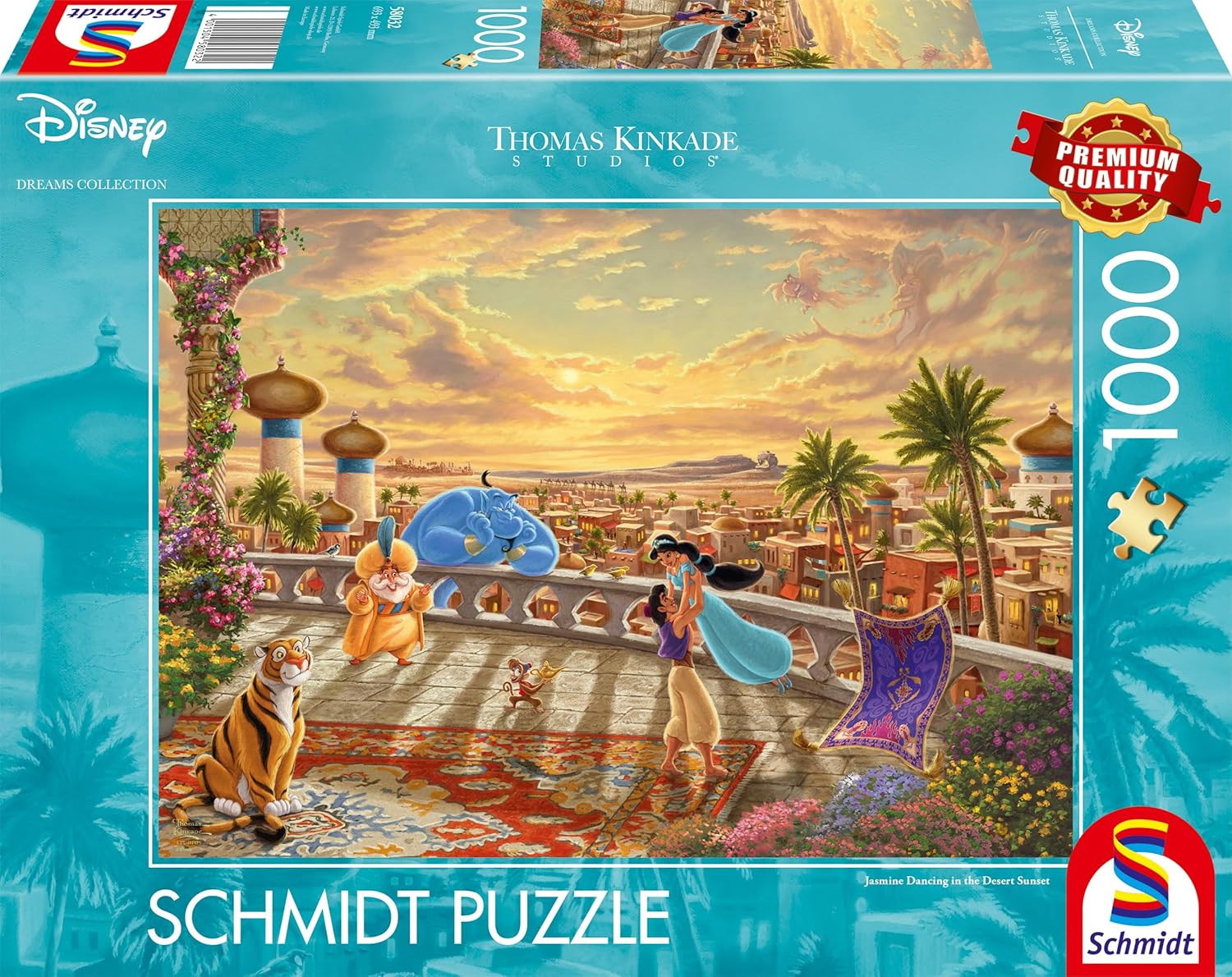 Schmidt Spiele 58032 Thomas Kinkade, Disney, Jasmine Dancing in The Desert Sunlight, 1000 Teile Puzzle