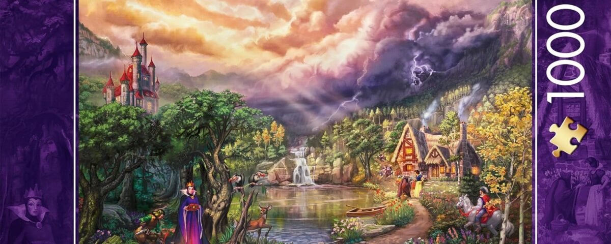 Schmidt Spiele 58037 Thomas Kinkade Disney Blanche-Neige et la Reine, Caricature, Puzzle 1000 pièces