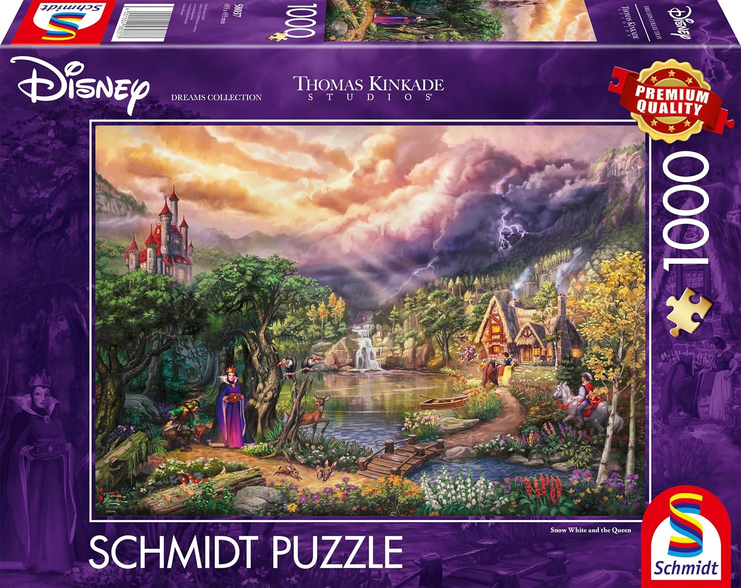 Schmidt Spiele 58037 Thomas Kinkade Disney Blanche-Neige et la Reine, Caricature, Puzzle 1000 pièces