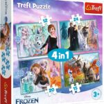 Trefl - Puzzle - Le Monde Incroyable La Reine des neiges Disney Frozen 2 4 Sets pour Les Enfants à partir de 3 Ans