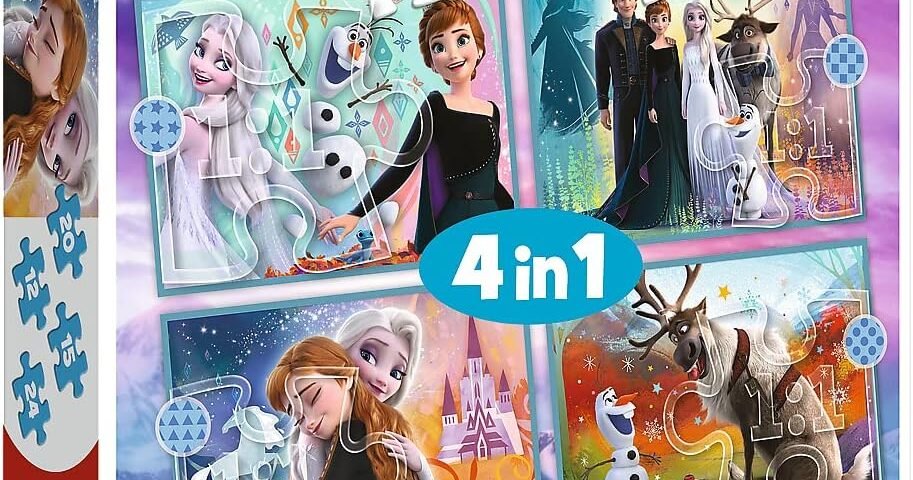 Trefl - Puzzle - Le Monde Incroyable La Reine des neiges Disney Frozen 2 4 Sets pour Les Enfants à partir de 3 Ans