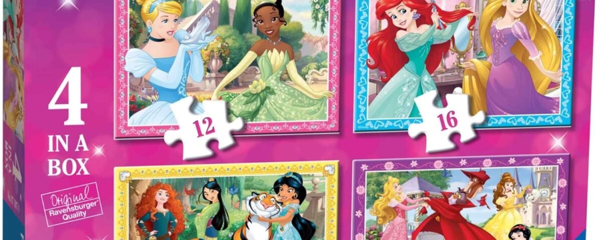 Ravensburger Disney Princess-4 in Box (12, 16, 20, 24 Piece) Jigsaw Puzzles For Kids Age 3 Years and Up