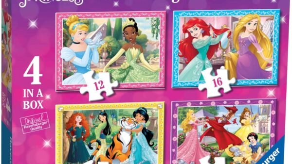 Ravensburger Disney Princess-4 in Box (12, 16, 20, 24 Piece) Jigsaw Puzzles For Kids Age 3 Years and Up