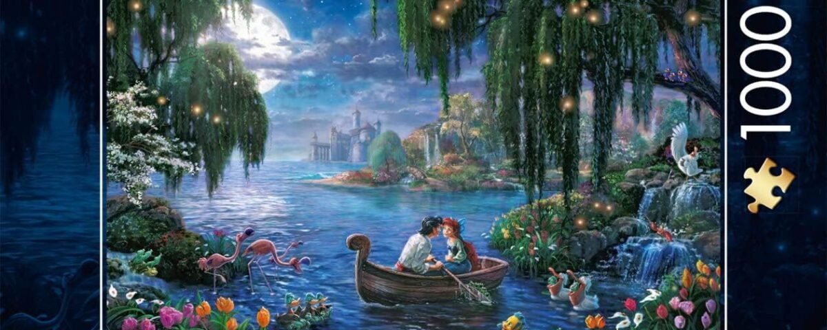 Schmidt Spiele- The Little Mermaid 57370 Thomas Kinkade Disney La Petite Sirène et Le Prince Eric Puzzle 1000 pièces, Multicolore, Taille Unique