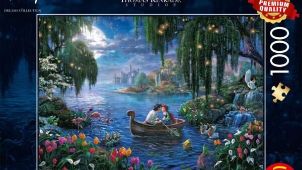 Schmidt Spiele- The Little Mermaid 57370 Thomas Kinkade Disney La Petite Sirène et Le Prince Eric Puzzle 1000 pièces, Multicolore, Taille Unique