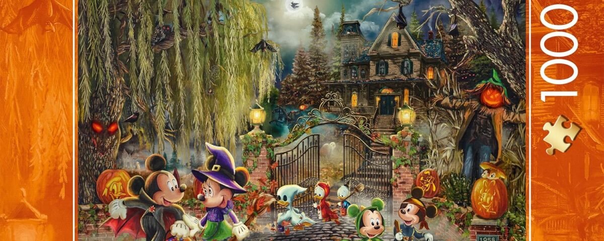 Schmidt Spiele 58033Thomas Kinkade Studios - Disney Mickey & Minnie Halloween Fun, 1000 pièces, Multicolore