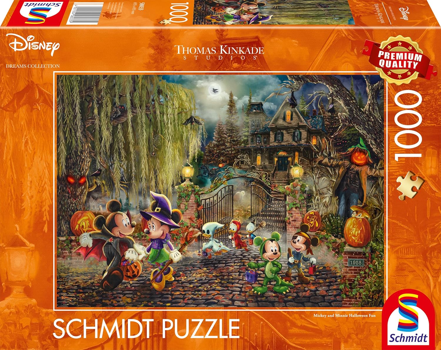 Schmidt Spiele 58033Thomas Kinkade Studios - Disney Mickey & Minnie Halloween Fun, 1000 pièces, Multicolore