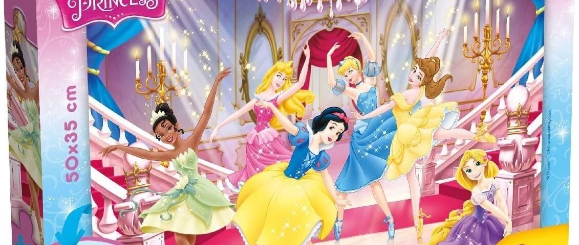 Lisciani - Puzzle Disney Princesses 2 en 1 - 250 pièces - Maxi Puzzle 50 x 35 cm - Double Face avec Verso à Colorier - Pour Enfants dès 6 ans - Feutres Inclus pour Coloriage - Fabriqué En Italie