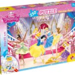 Lisciani - Puzzle Disney Princesses 2 en 1 - 250 pièces - Maxi Puzzle 50 x 35 cm - Double Face avec Verso à Colorier - Pour Enfants dès 6 ans - Feutres Inclus pour Coloriage - Fabriqué En Italie