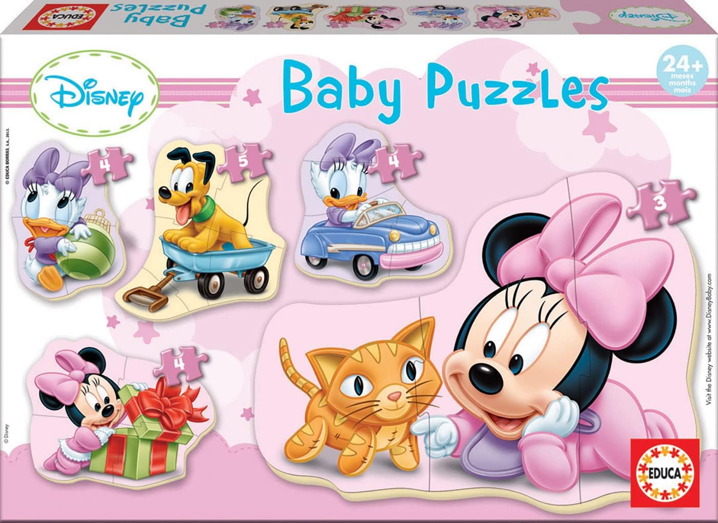 Educa - Baby Puzzles Minnie. 5 Puzzles progressifs de 3 à 5 pièces. Recommandé à partir de 2 Ans (15612)