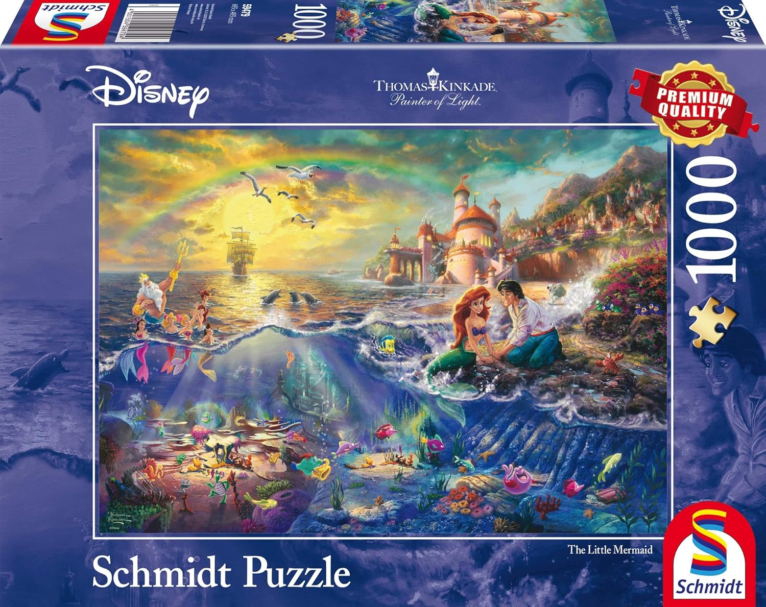 Schmidt , Thomas Kinkade: Disney The Little Mermaid Puzzle - 1000pc , Puzzle , Ages 12+ , 1 Players